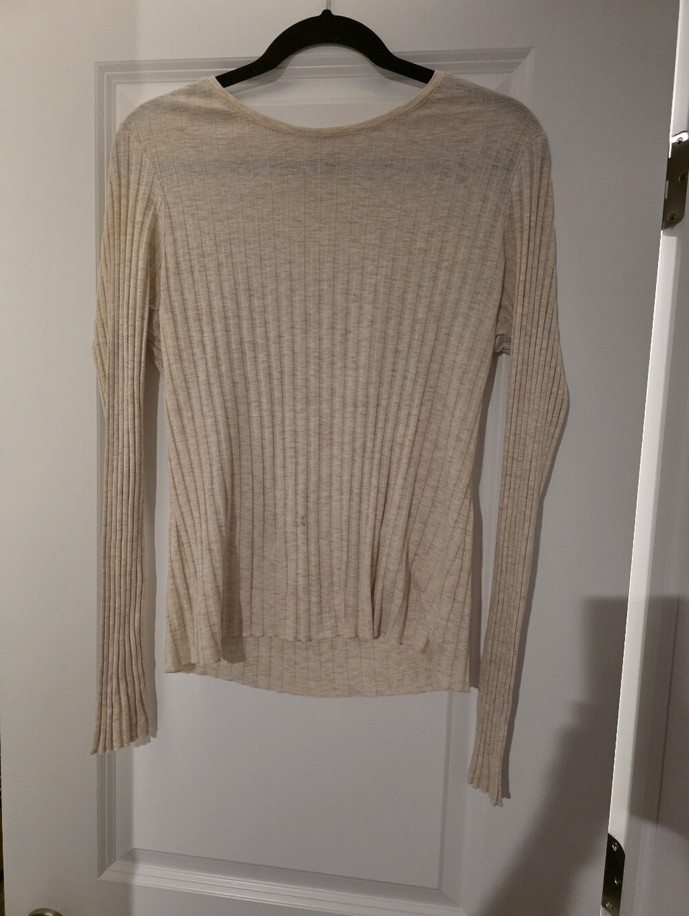 Red Camel Ribbed Crew Neck Sweater - Cream